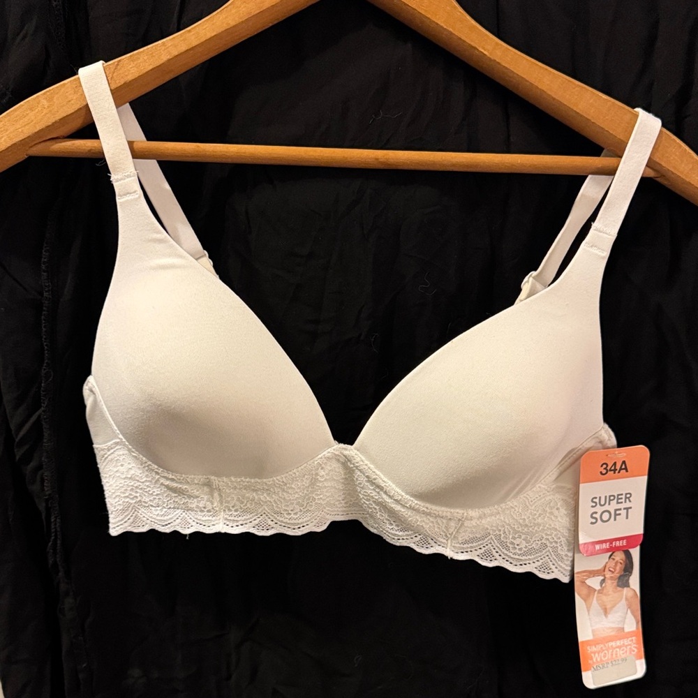 Warner's Soft White Lace Bra